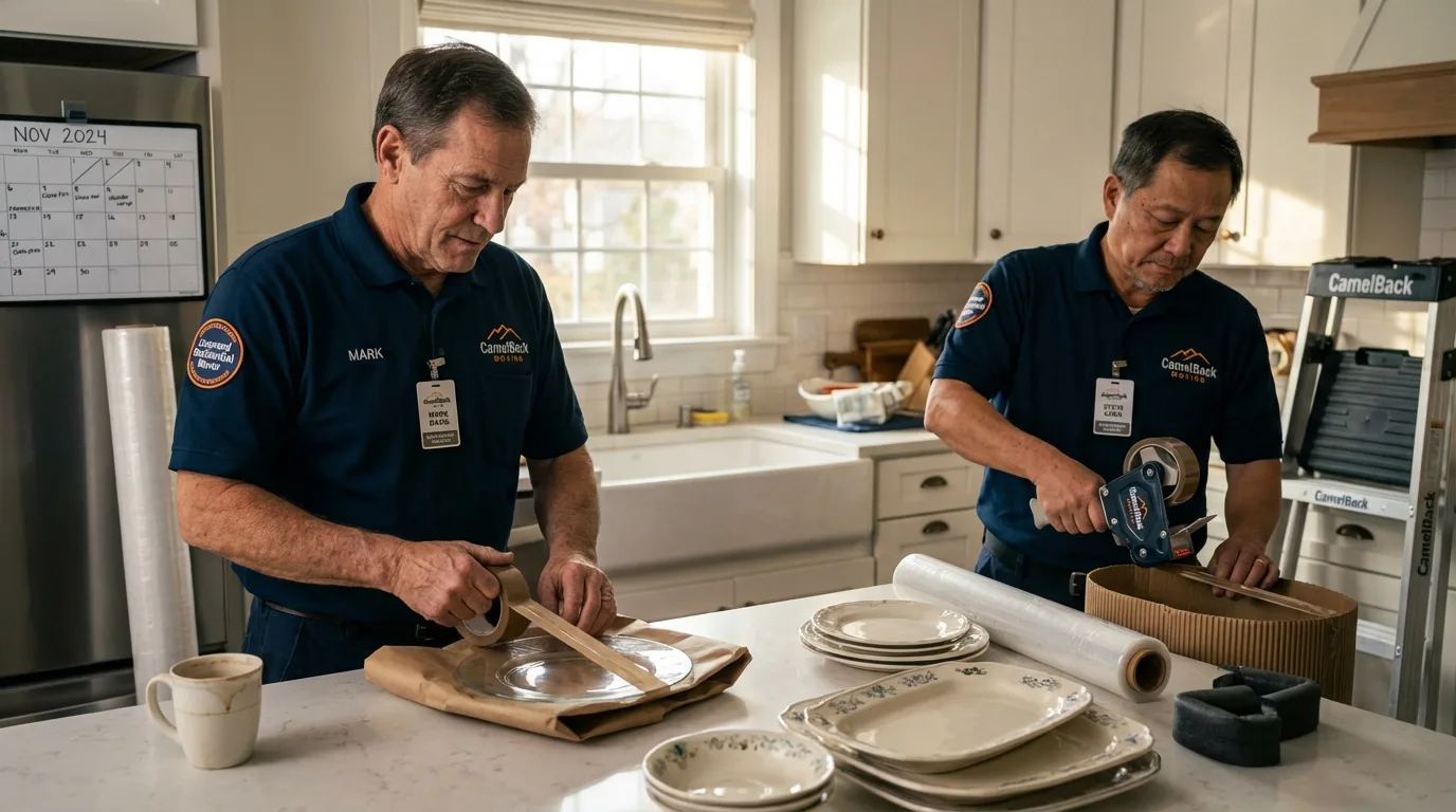 Professional crew packing kitchen dishware in Hazlehurst, GA
